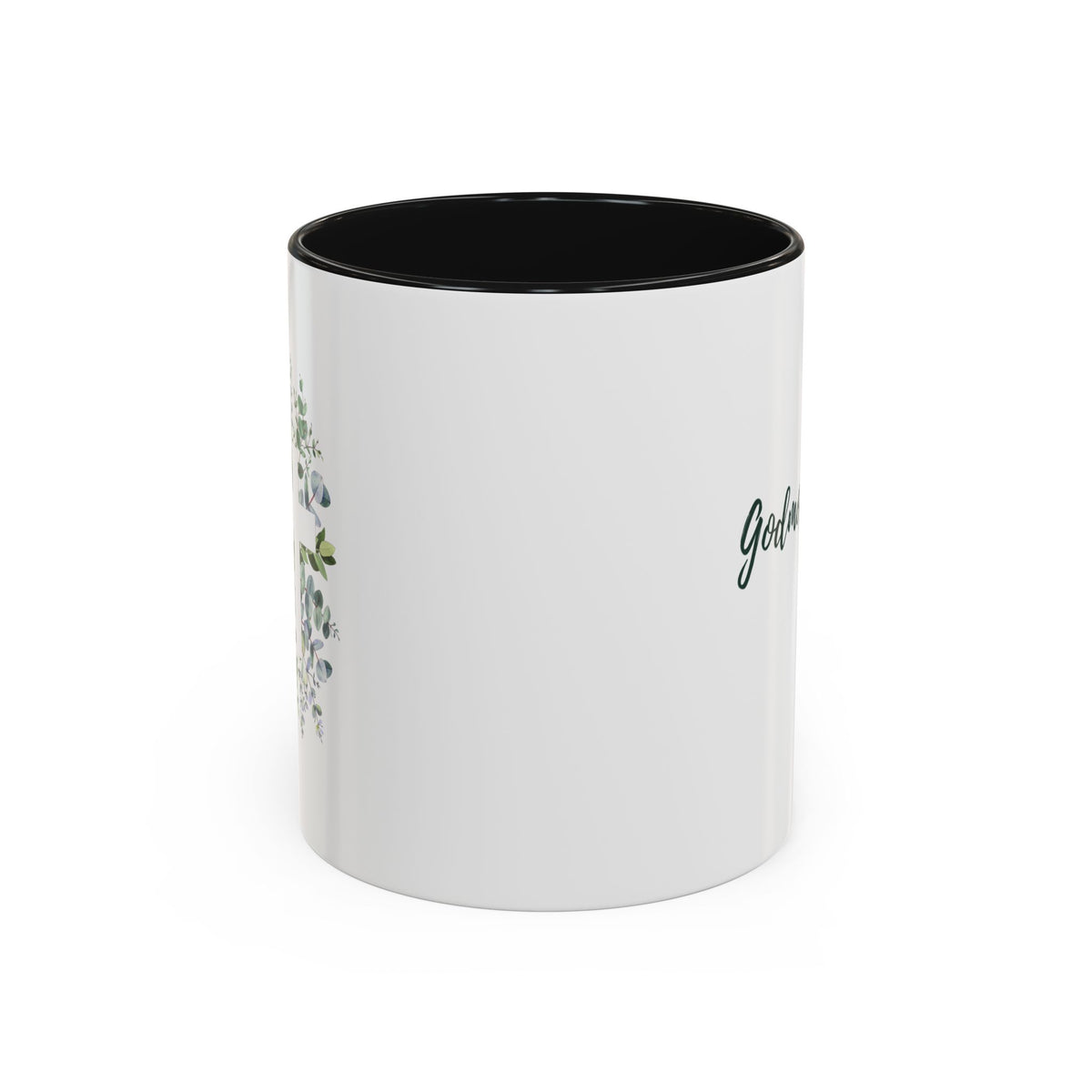 Personalized Godmother Gift Mug – Minimalist Eucalyptus (11oz)