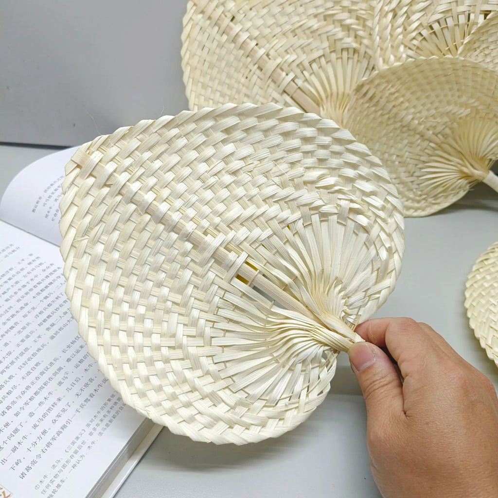 Natural Woven Bamboo Hand Fans - Guest Favors
