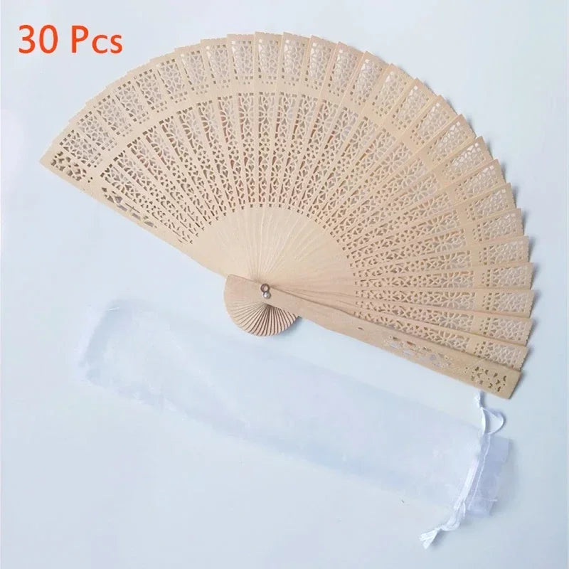 Minimalist Wood Folding Fans - Guest Favors