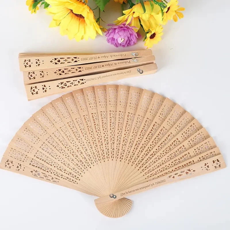 Minimalist Wood Folding Fans - Guest Favors