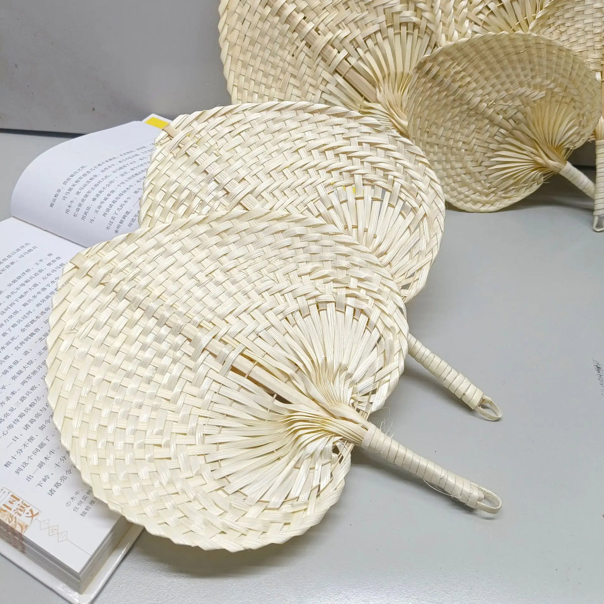 Natural Woven Bamboo Hand Fans - Guest Favors