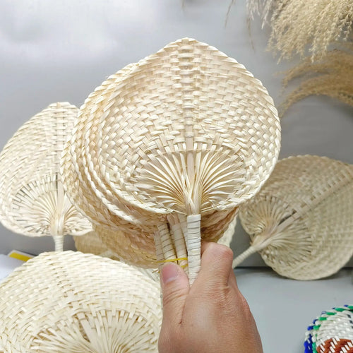 Natural Woven Bamboo Hand Fans - Guest Favors