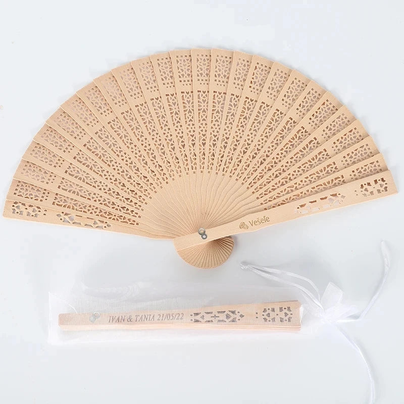Minimalist Wood Folding Fans - Guest Favors