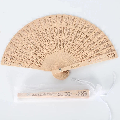 Minimalist Wood Folding Fans - Guest Favors